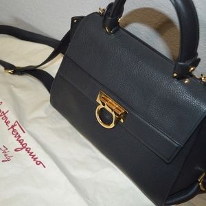 Salvatore Ferragamo Black Sofia Top Handle Tote